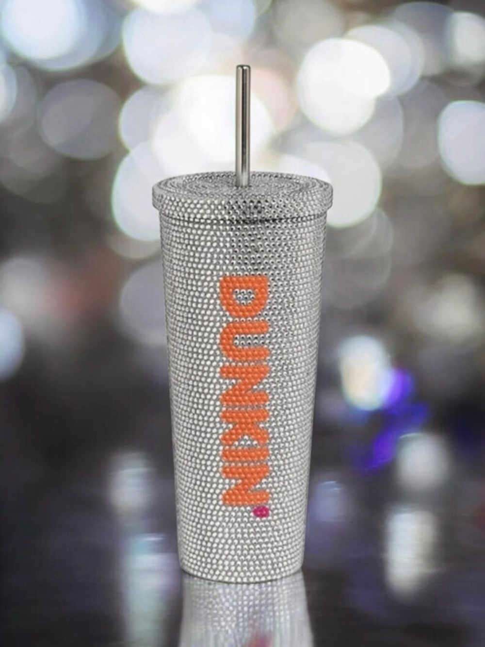 BRAND NEW 2024 Dunkin Donuts Sparkly Studded Tumbler 24oz RARE HARD TO FIND